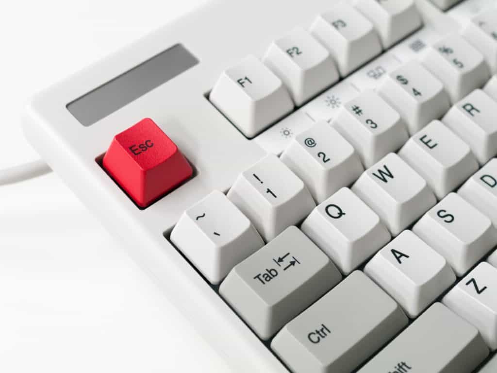 red escape button on computer