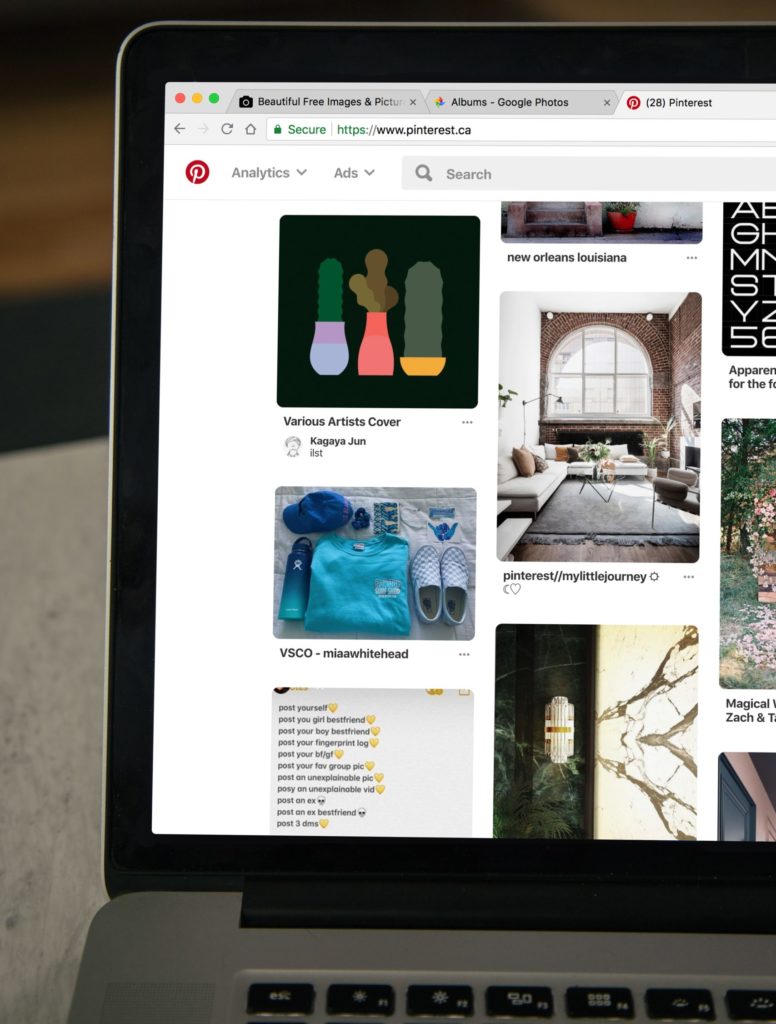 rows of pinterest images on the pinterest website